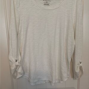 Chico's Women's White 3/4 Sleeve Blouse Size 2 (us Large)
